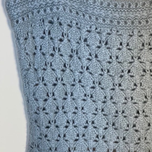 Cashmere Crochet Knit Tank midi Top Grey - Picture 7 of 11